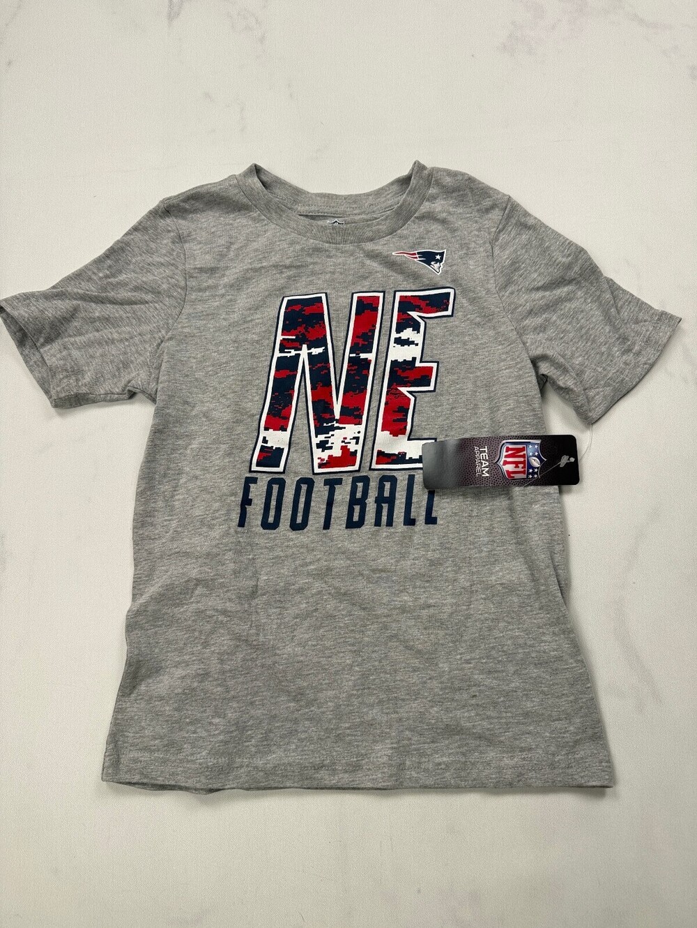 NFL NE Football T Shirt Gray 2010s Graphic Tee - Boys 5/6